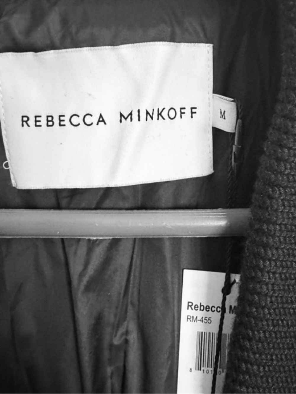 Rebecca Minkoff Black Quilted Puffer Jacket with Rib Trim - Picture 8 of 8